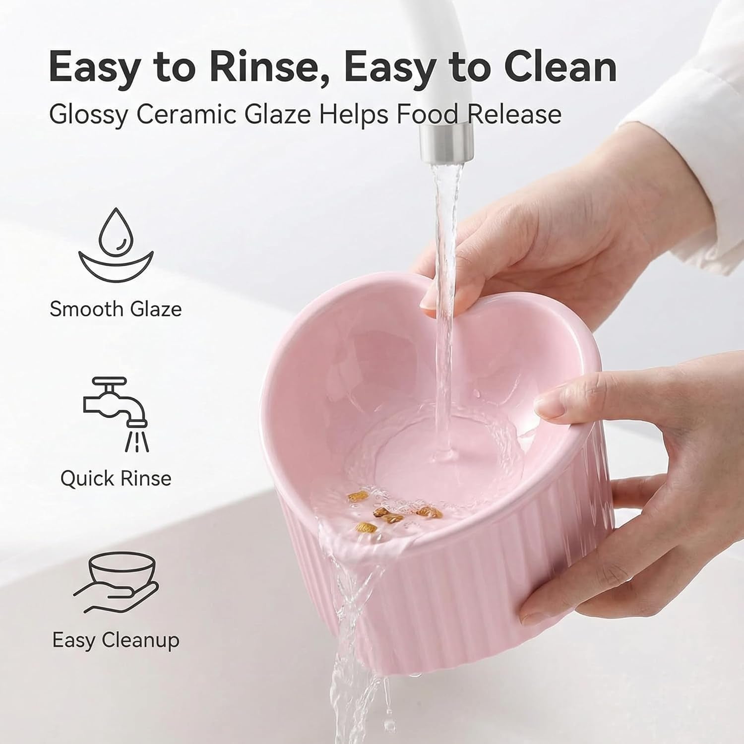 Dark Green Ceramic Raised Cat Bowls, Tilted Elevated Food or Water Bowls, Stress Free, Backflow Prevention, Dishwasher and Microwave Safe, Lead & Cadmium Free