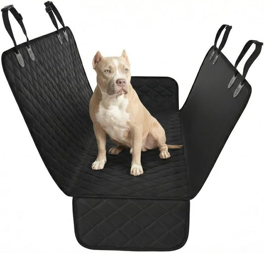 Black Standard Dog Car Hammock Back Seat Cover, Waterproof Backseat Cover Protector for Truck Bench Rear of Sedans or Suvs, Essential Pet Supplies Vacuum or Wipe Clean, Machine Washable